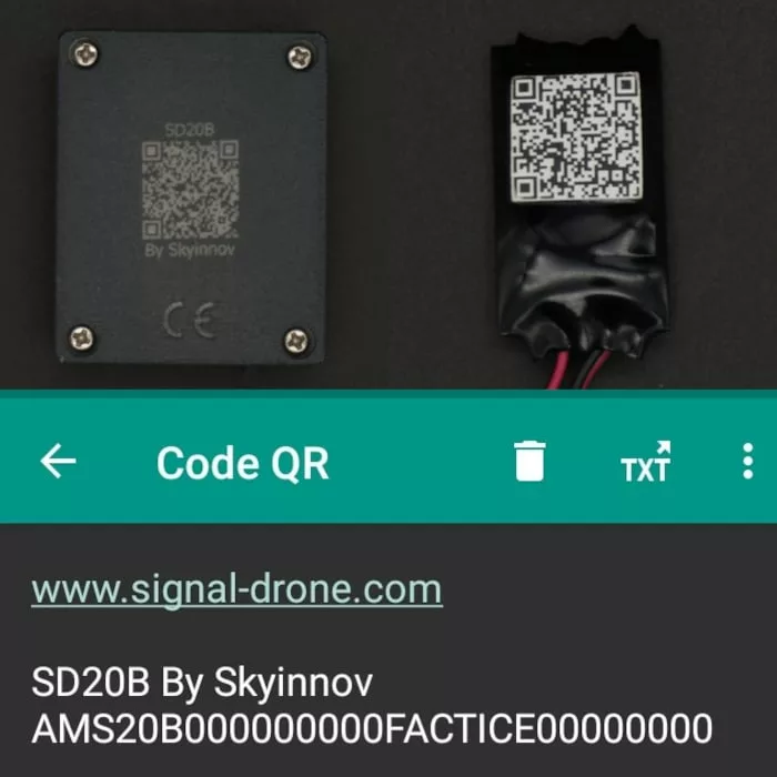 Qrcode transpondeur drone